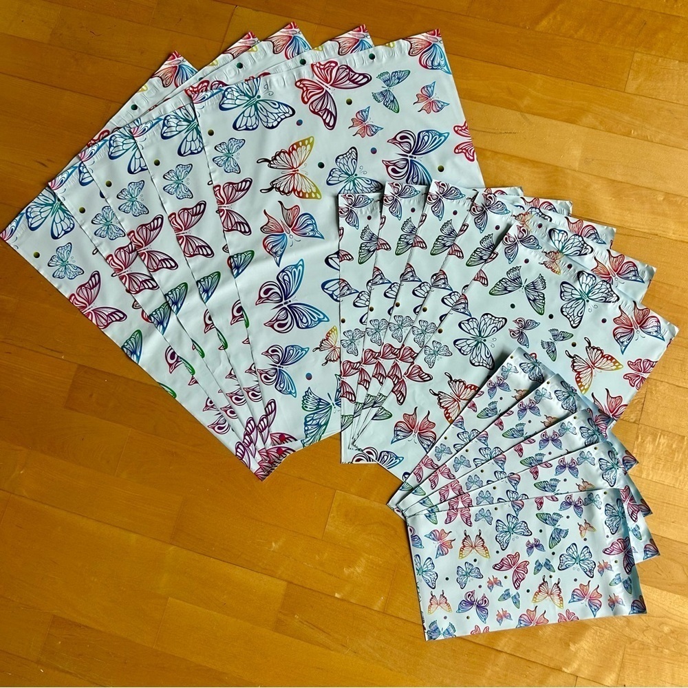 15 Count Polymailer Size Variety Set - BUTTERFLIES (5/6x9 + 5/10x13 + 5/14x19) - Picture 5 of 8